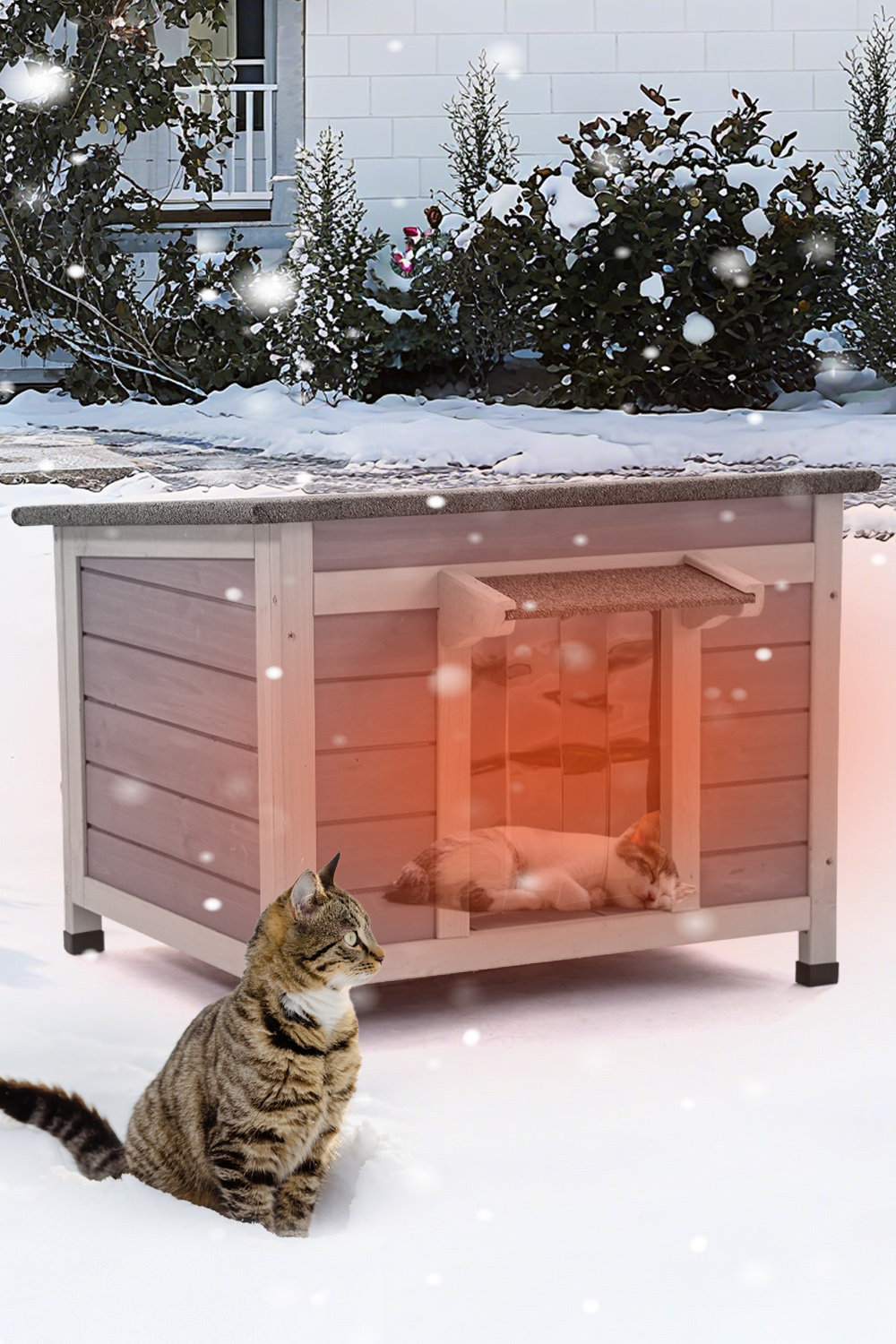 Tucker Murphy Pet™ Cat House for Outdoor Cats Feral Kitty Shelter